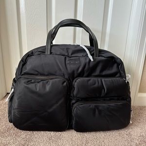 NWT MZ Wallace Black Bowery Traveler Nylon & Leather with gunmetal hardware